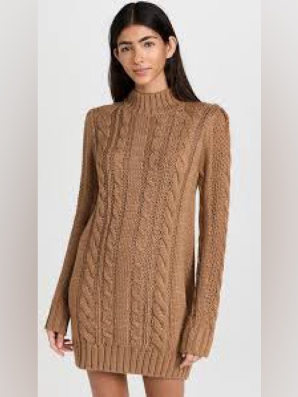 NWT Z Supply Sage Cable Knit Sweater Dress Camel Tan Small